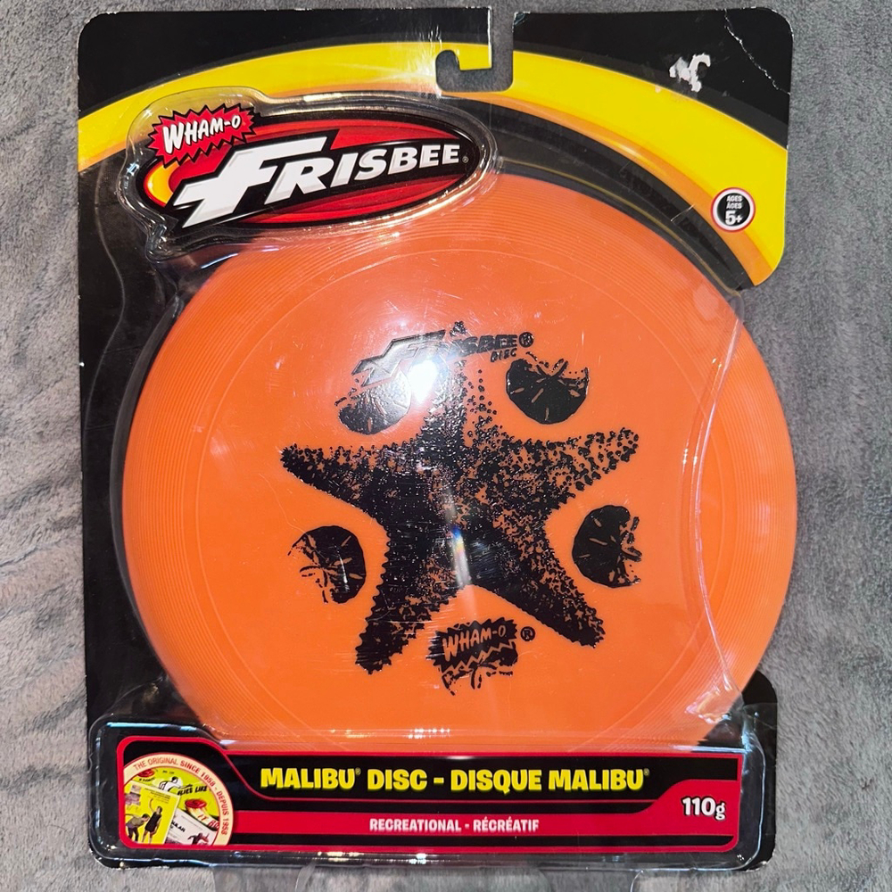 NIP 2017 Wham-O Frisbee Malibu Disc 110g Orange Starfish & Shells Beach